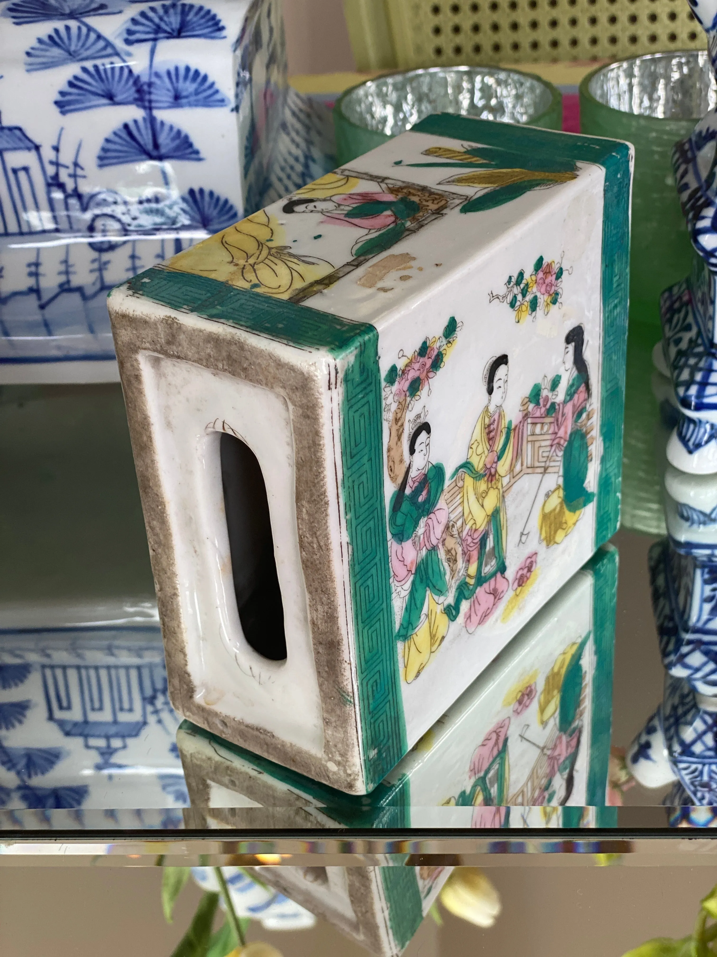 Vintage Chinoiserie Asian Opium Pillow Planter