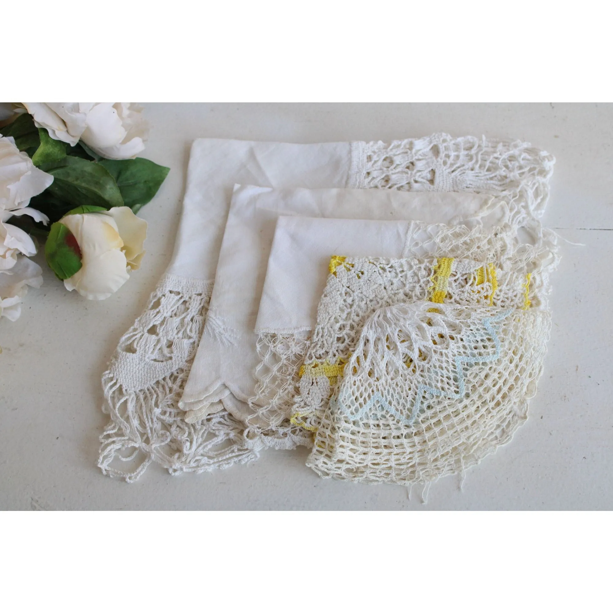 Vintage Crochet Doily Lot of Five