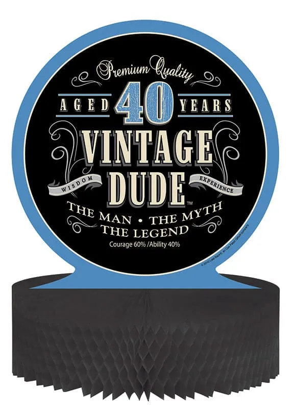 Vintage Dude 40th Centerpiece
