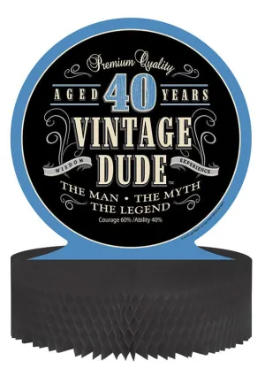 Vintage Dude 40th Centerpiece