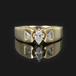 Vintage Marquise Diamond Band Ring in 14K Gold