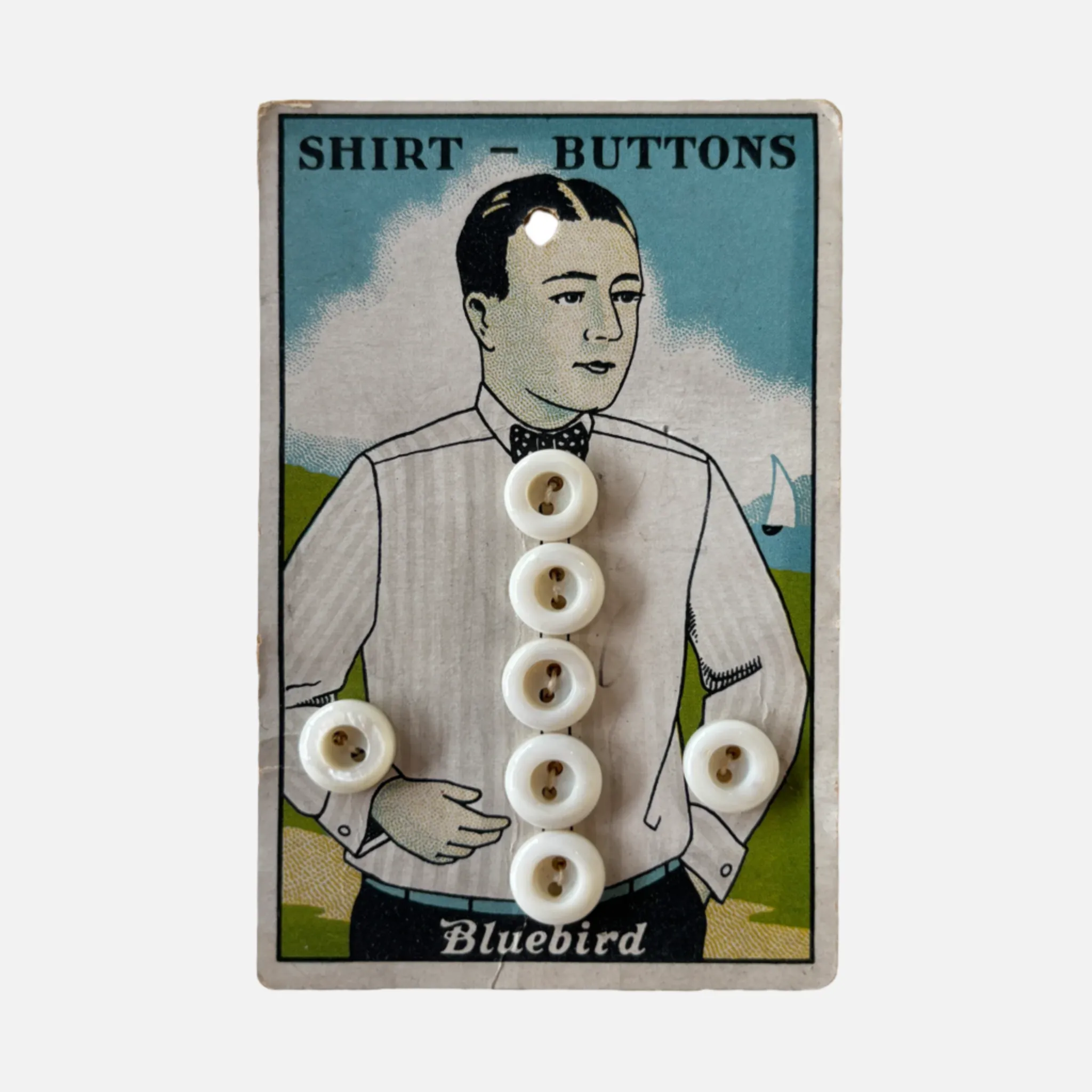 Vintage Shirt Button Card (102)