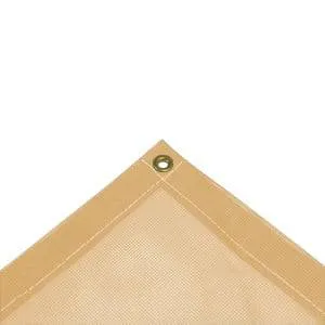 Vinyl Mesh Tarp - Tan - 5' x 7'
