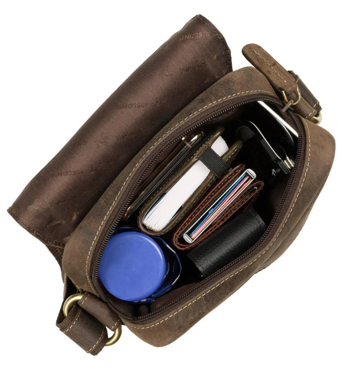 Visconti Compact Leather Messenger / Travel Bag S7