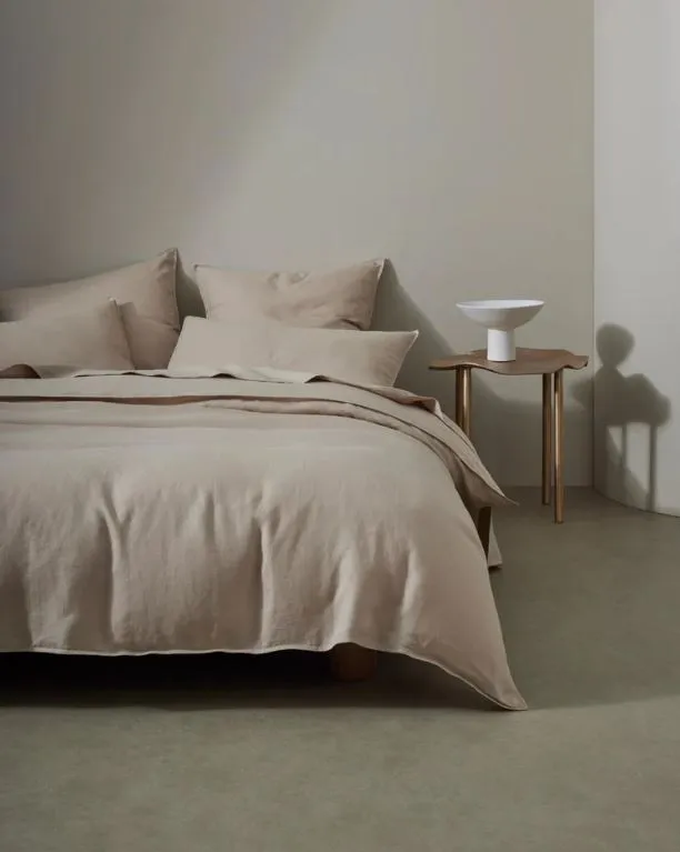 Weave Linen Pillowcase in Shell