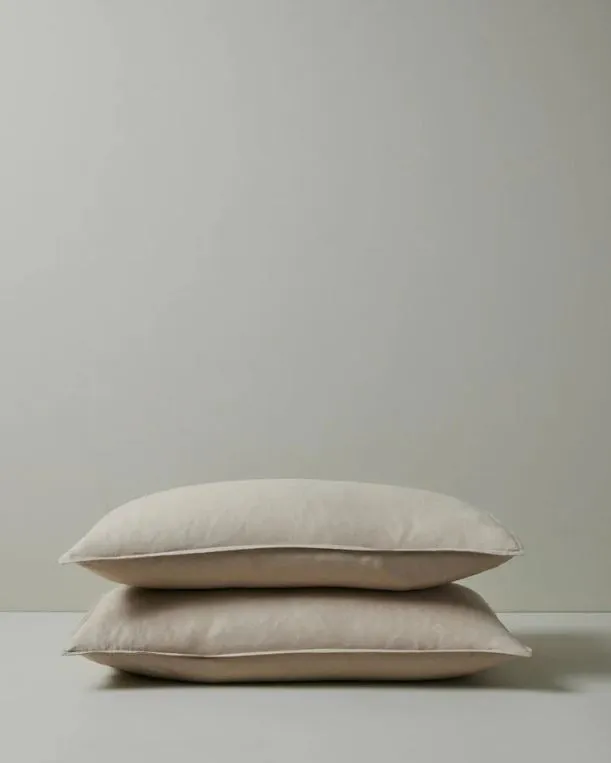 Weave Linen Pillowcase in Shell