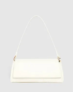White Keely Flap Shoulder Bag