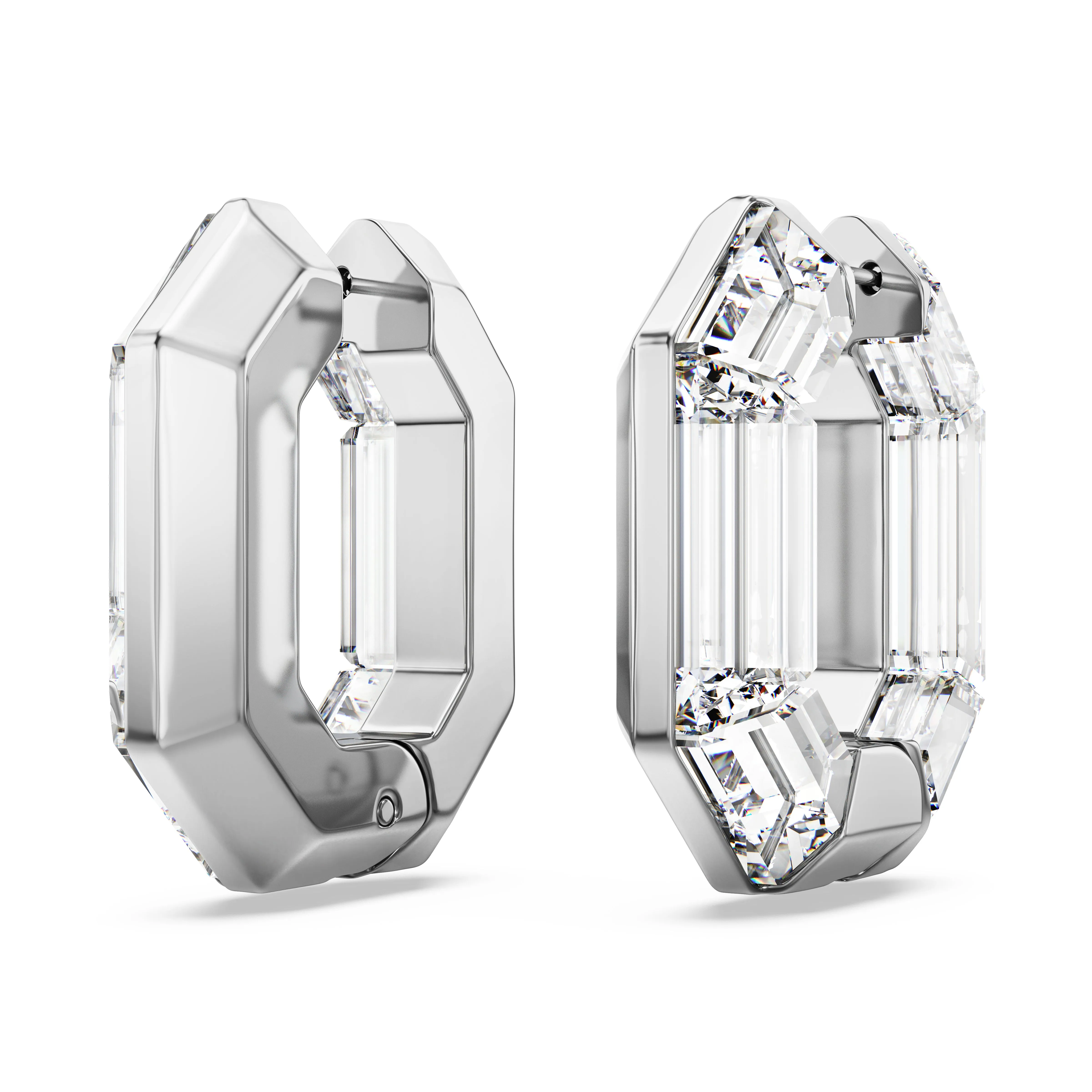 White Lucent Hoop Earrings by Swarovski