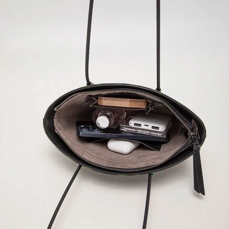 Xiangyunsha Silk Vintage Green Shoulder Bag