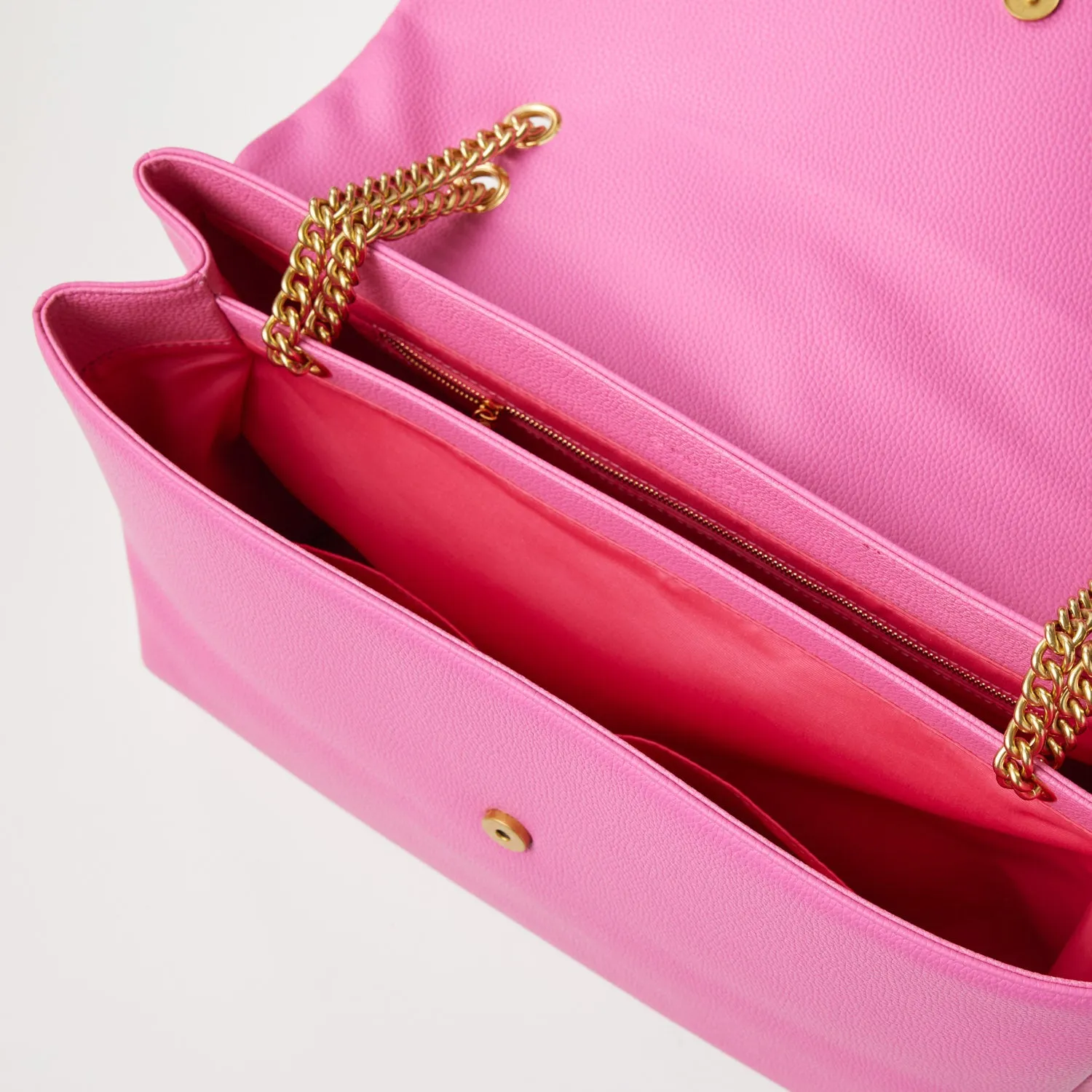 XL PEBBLE FLAP BAG - HOT PINK