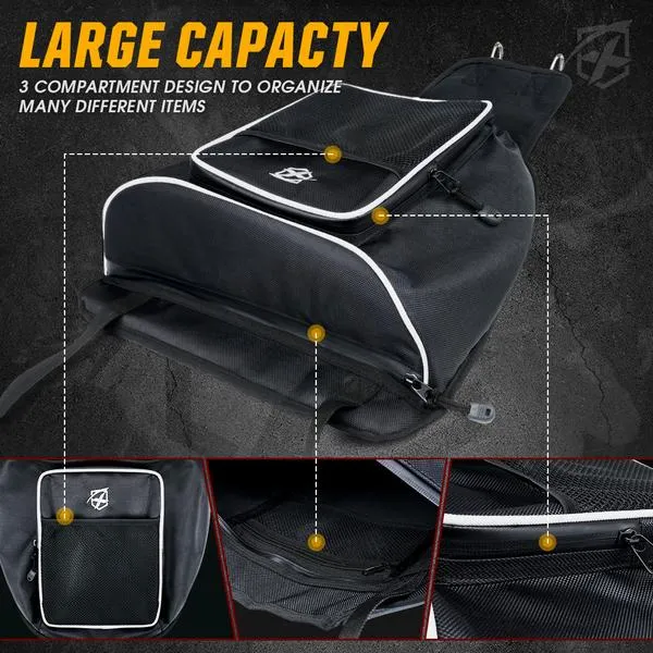 Xprite UTV Center Seat Storage Bag Polaris Razor/570/800/S 900/1000/XP/Turbo - Red / White
