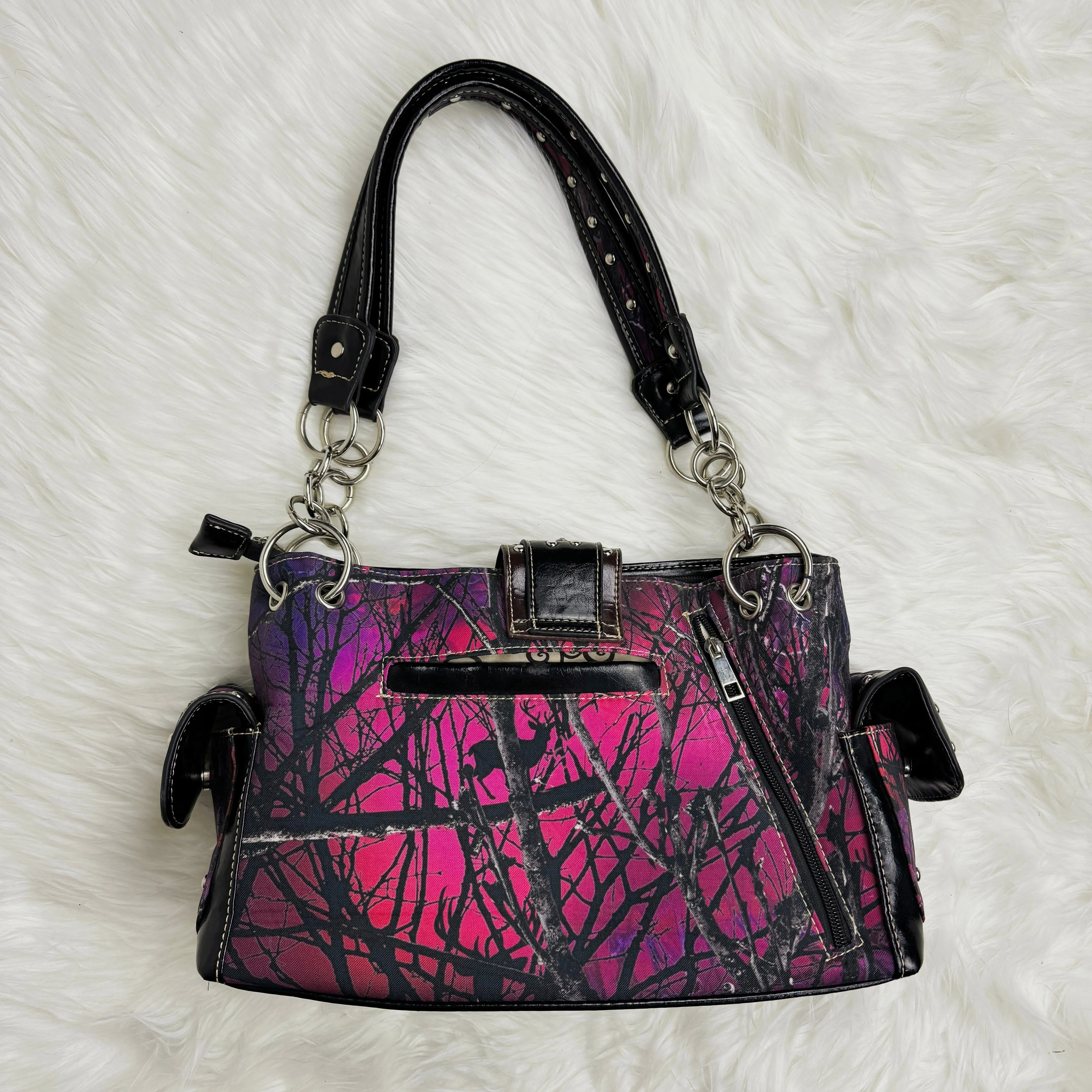 Y2K Pink Camo Buckle Bag