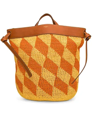 Yellow and Orange Pontova Weave Bucket Bag