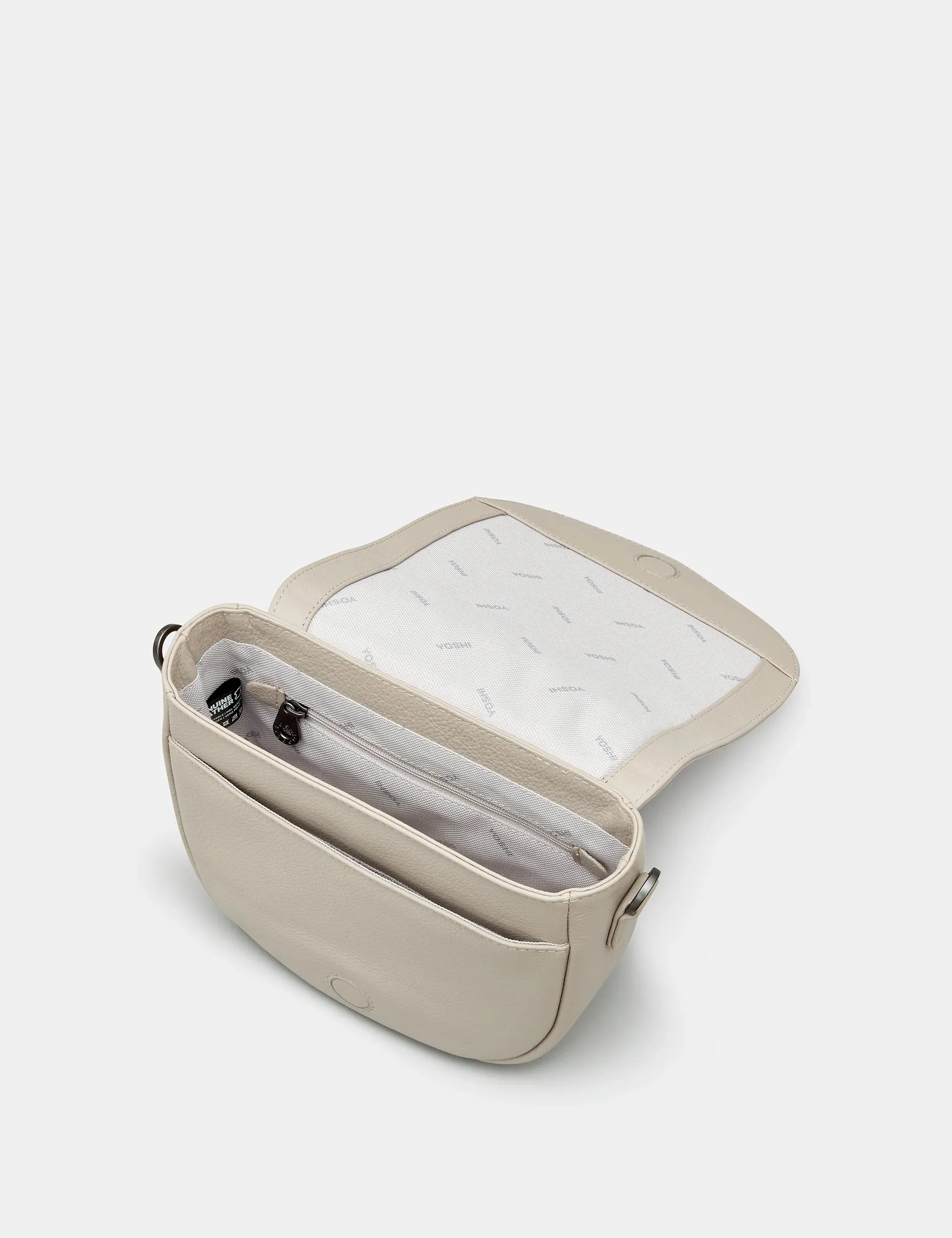 Yoshi YB246 Petals and Feathers flap over cross body Warm Grey